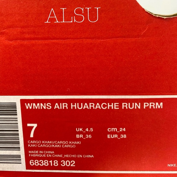 Nike Air Huarache Run PRM Cargo Khaki W AUTHENTIC - Picture 6 of 8